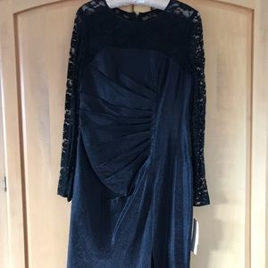 Adrianna Papell Pleated Side Drape Dress NWT